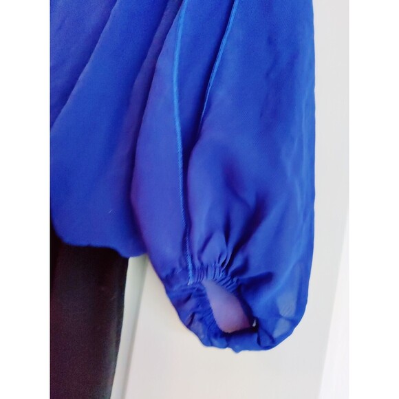 BONGO Dress Blue Black Split Sleeves Short Size Juniors S Small Bodycon Pencil - Picture 7 of 8